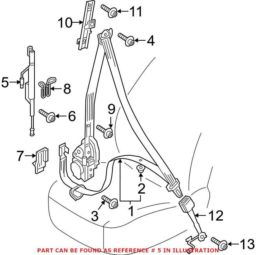 Audi Seat Belt Pretensioner Front Passenger Side 4M0857620A Genuine